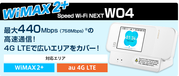 WiMAX2+ Speed Wi-Fi NEXT W04