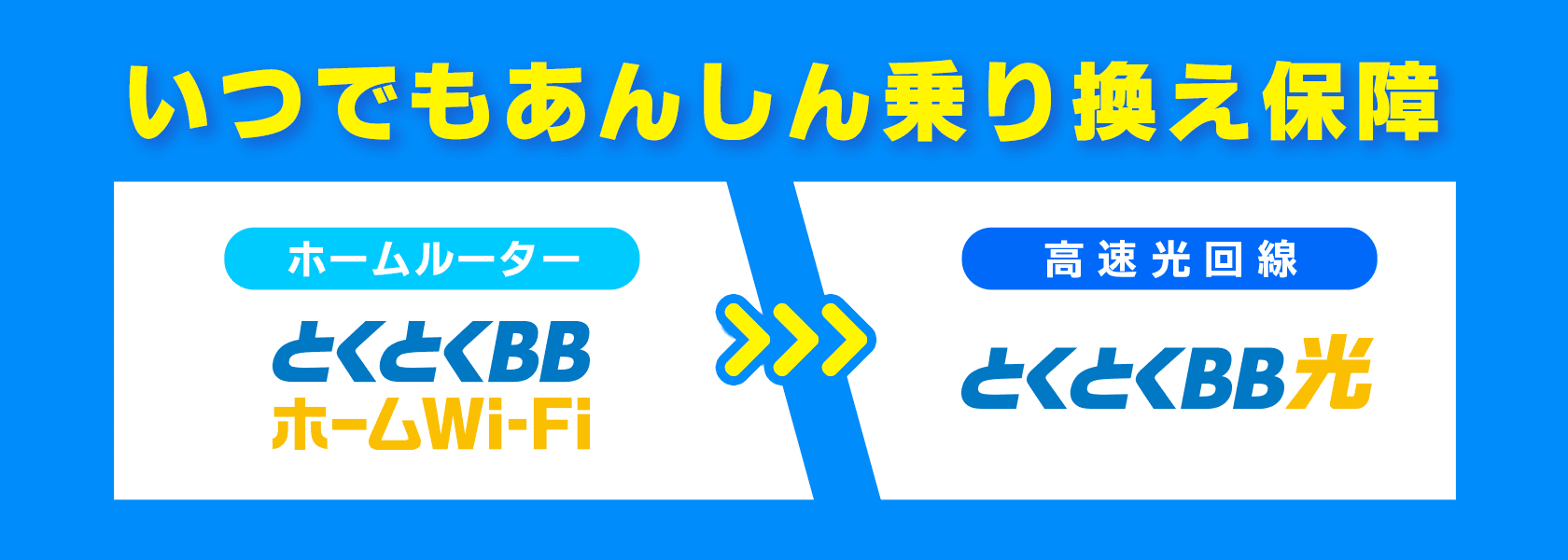 いつでもあんしん乗り換え保障　ホームルーターとくとくBBホームWi-Fi→高速光回線とくとくBB光