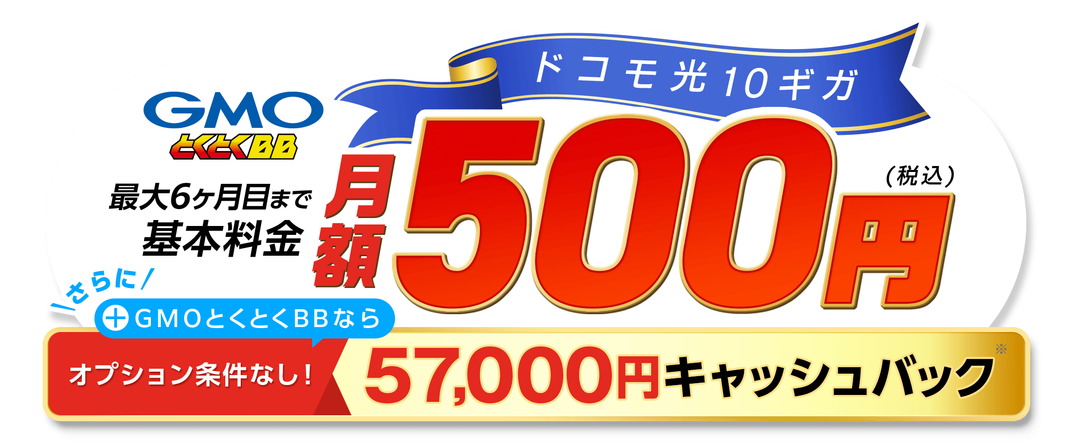 ドコモ光　このページ限定特典　オプション条件なし　キャッシュバック　最大10Gbps※の超高速回線