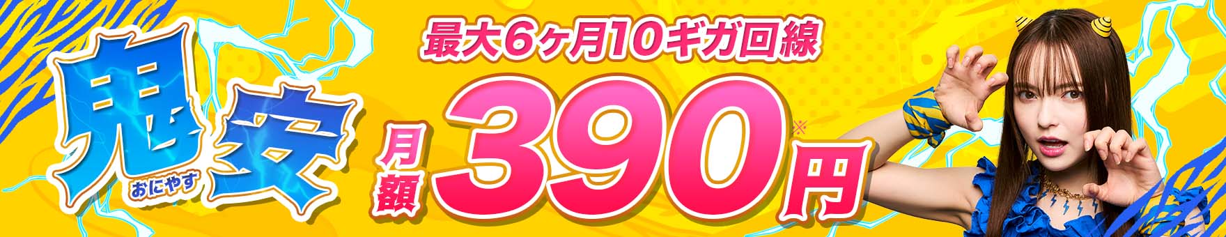 鬼安（おにやす）最大6ヶ月10ギガ回線月額0円