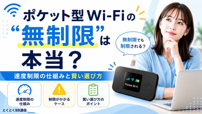 ポケット型Wi-Fiの「無制限」は本当？速度制限の仕組みと賢い選び方 