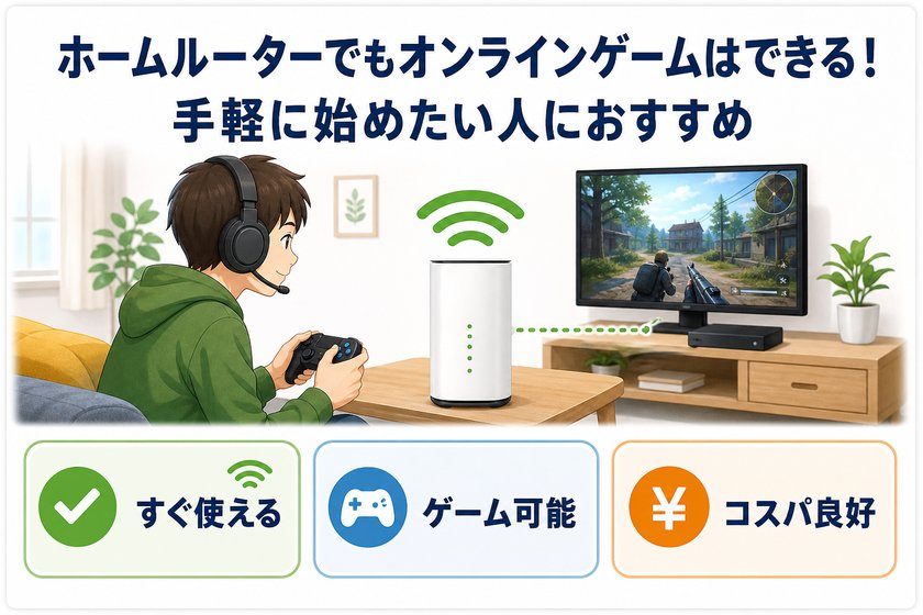 構成図：ホームルーターでもオンラインゲームはできる！手軽に始めたい人におすすめ