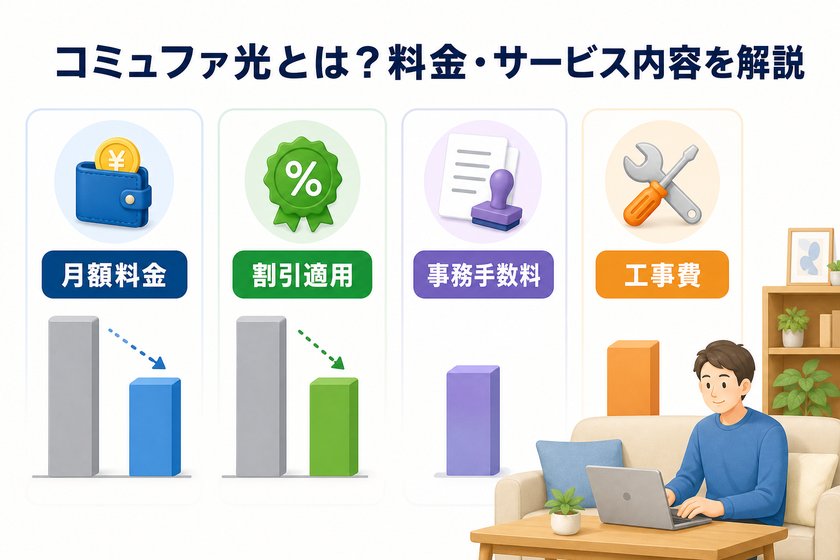 棒グラフ・差分強調表：コミュファ光とは？料金・サービス内容を解説