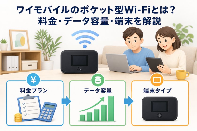 棒グラフ・差分強調表:ワイモバイルのポケット型Wi-Fiとは?料金・データ容量・端末を解説