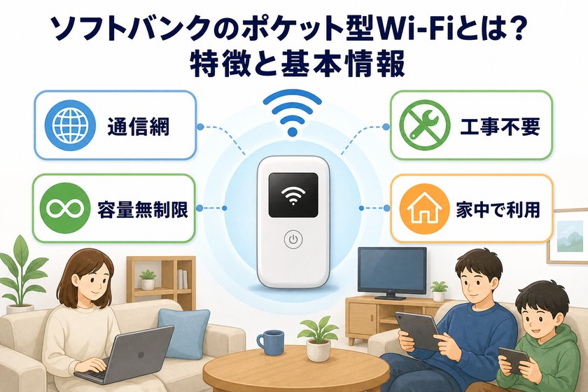 構成図・フロー図：ソフトバンクのポケット型Wi-Fiとは？特徴と基本情報