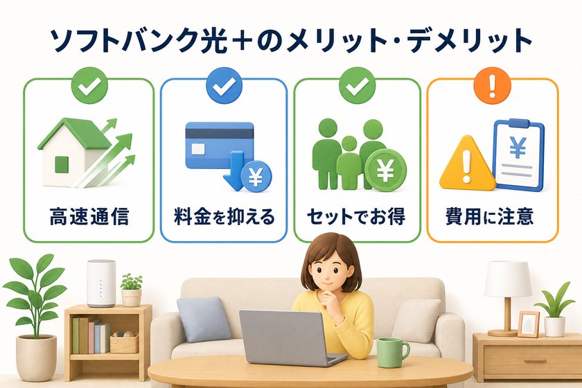 ✓✗チェックリスト:ソフトバンク光+のメリット・デメリット