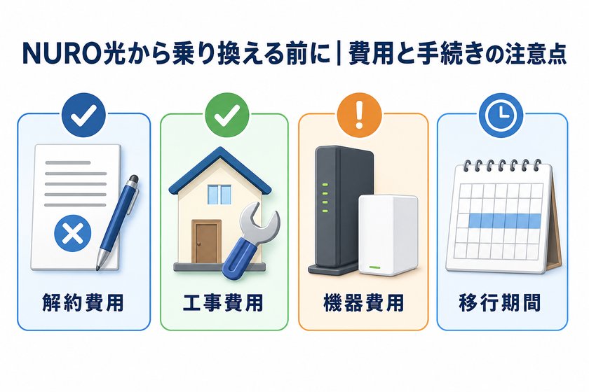 ✓✗チェックリスト：NURO光から乗り換える前に｜費用と手続きの注意点