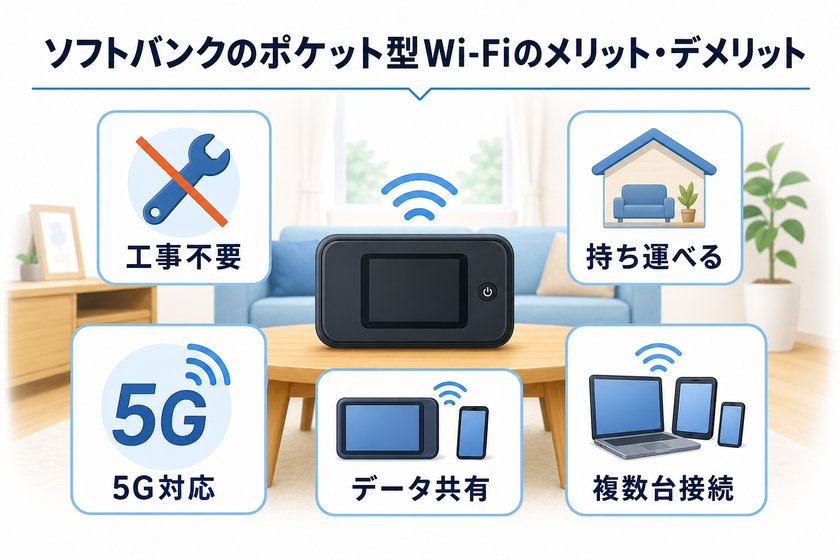✓✗チェックリスト：ソフトバンクのポケット型Wi-Fiのメリット・デメリット
