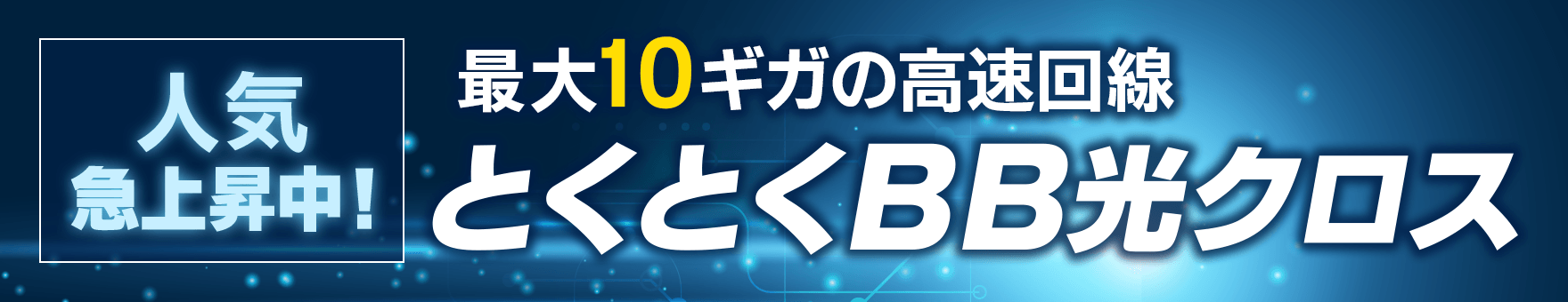 人気急上昇中！最大10ギガの高速回線　とくとくBB光クロス