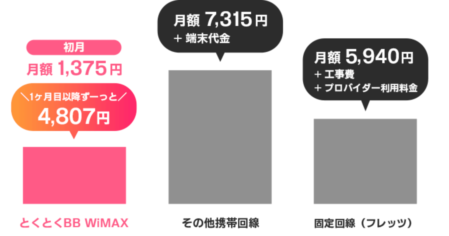 初月は1,375円/月 1か月目以降はずーっと4,807円/月